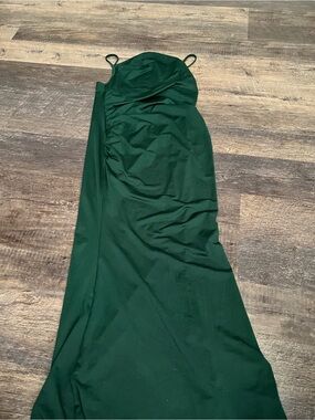 Elegant Green Satin Slip Dress